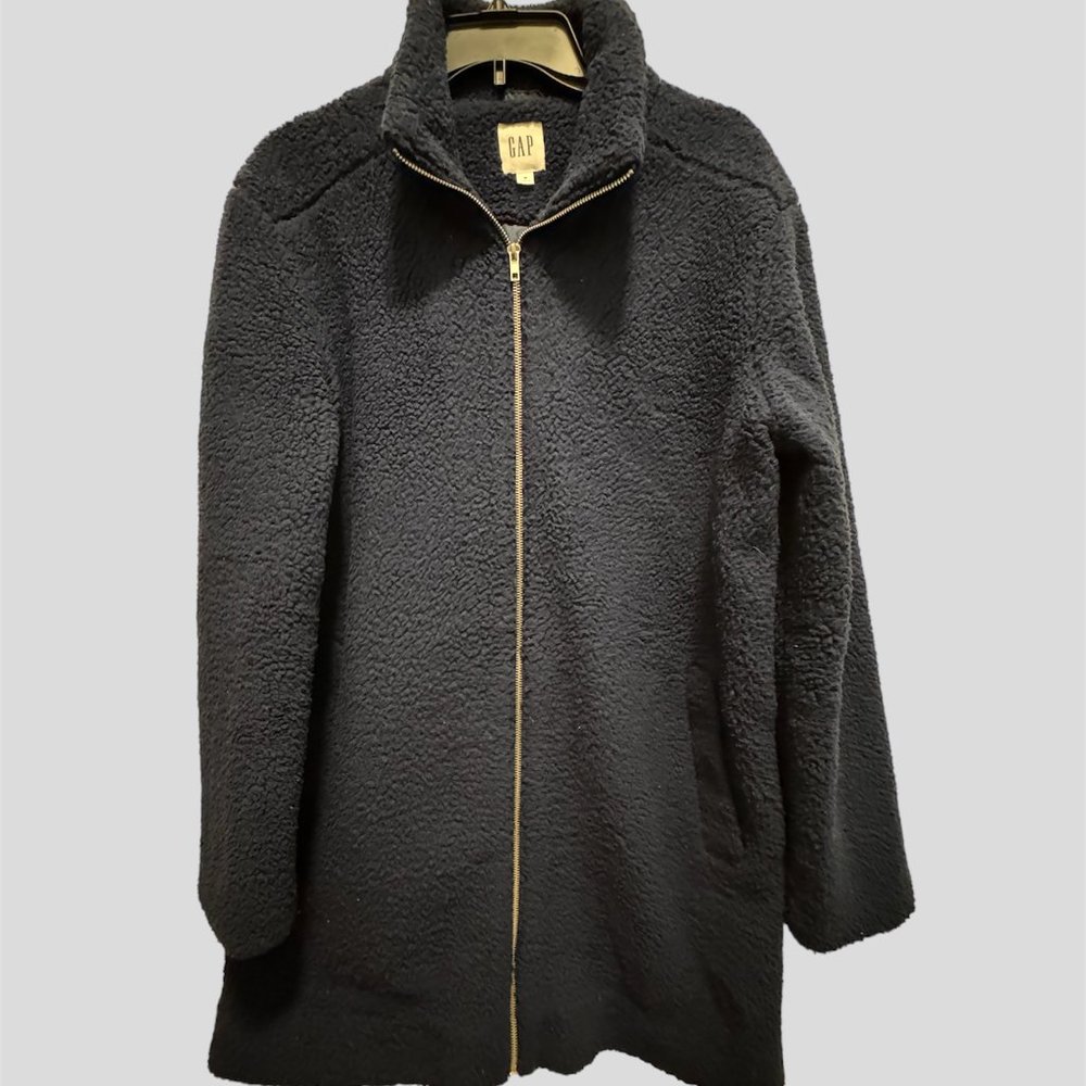 Gap size large fleece navy blue zip up jacket